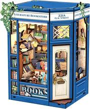 DIY Book Nook Kit LED Miniature Bookshop 3D Wooden Puzzle Decor Gift - Kwikley
