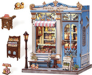 DIY Book Nook Kit Miniature Bakery Dollhouse LED Bookend Decor Gift - Kwikley