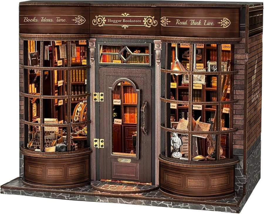 DIY Book Nook Kit Miniature Bookstore Dollhouse Bookshelf Decor Gift - Kwikley