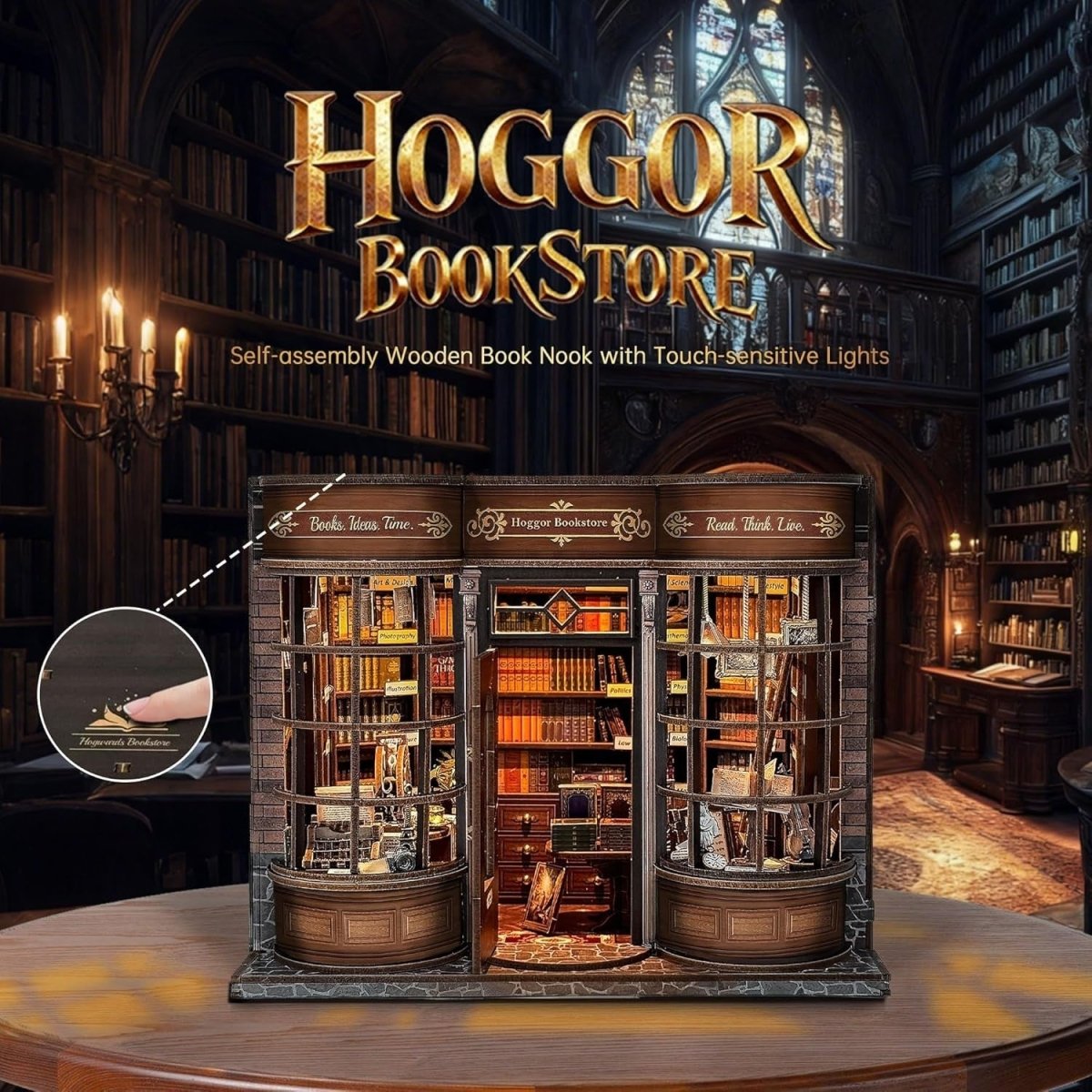 DIY Book Nook Kit Miniature Bookstore Dollhouse Bookshelf Decor Gift - Kwikley