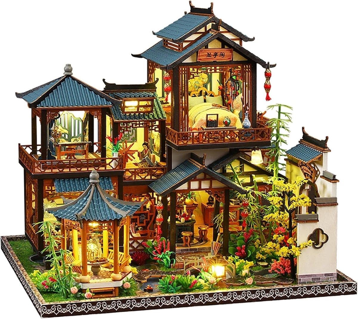 DIY Book Nook Kit Miniature Dollhouse LED Wooden Puzzle Bookend Decor - Kwikley