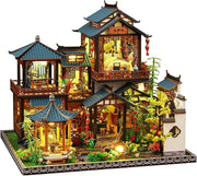 DIY Book Nook Kit Miniature Dollhouse LED Wooden Puzzle Bookend Decor - Kwikley