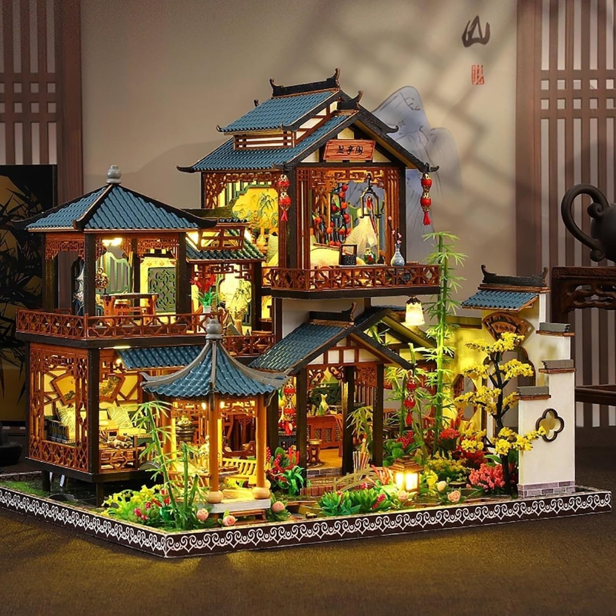 DIY Book Nook Kit Miniature Dollhouse LED Wooden Puzzle Bookend Decor - Kwikley