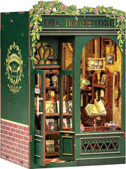 DIY Book Nook Miniature Bookshop Kit LED Bookshelf Diorama Puzzle - Kwikley