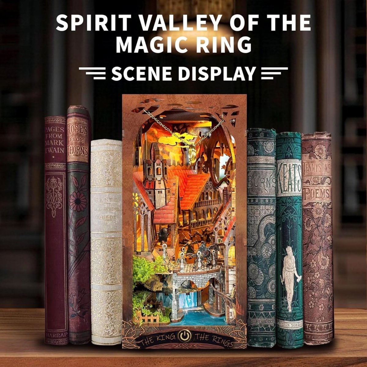DIY Fantasy Book Nook Kit 3D Wooden Puzzle Bookshelf Insert Decor - Kwikley