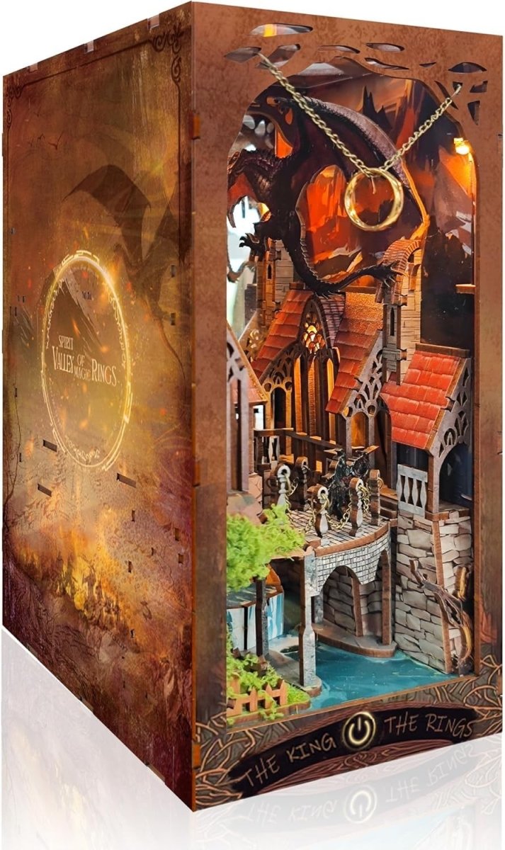 DIY Fantasy Book Nook Kit 3D Wooden Puzzle Bookshelf Insert Decor - Kwikley