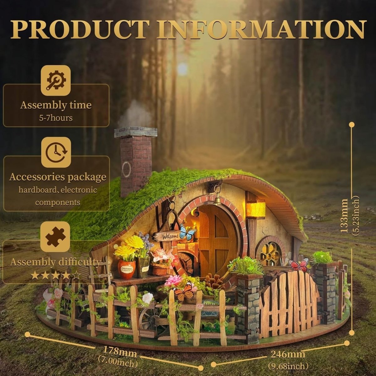 DIY Miniature House Kit 3D Wooden Puzzle Blind Box Dollhouse Decor - Kwikley