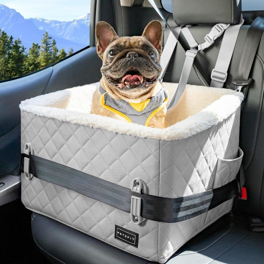 Dog Booster Car Seat Elevated Pet Travel Bed Safety Leash 13kg - Kwikley
