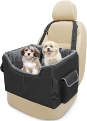 Dog Booster Car Seat Elevated Travel Bed Safety Leash Washable 40lb - Kwikley