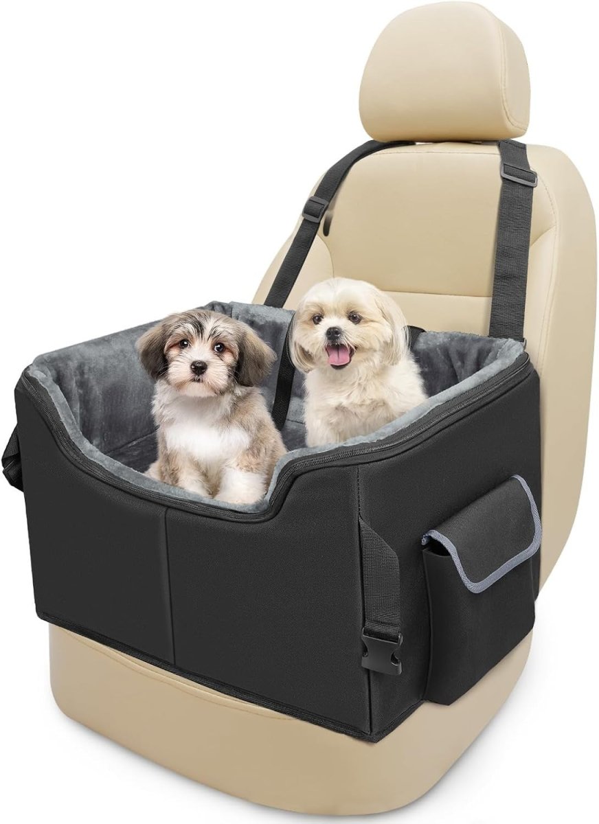 Dog Booster Car Seat Elevated Travel Bed Safety Leash Washable 40lb - Kwikley