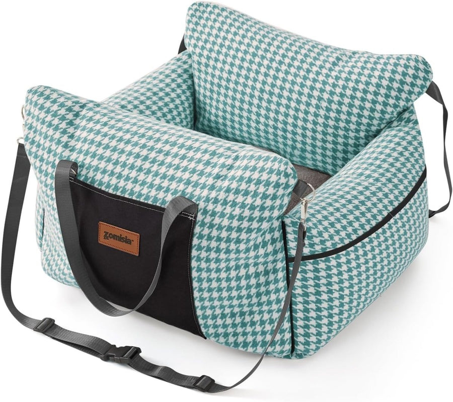Dog Booster Car Seat Memory Foam Pet Travel Bed Safety Leash 25lb - Kwikley