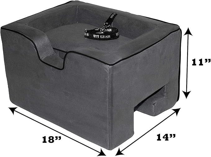 Dog Booster Car Seat Plush Travel Bed Safety Tether Washable Cushion - Kwikley