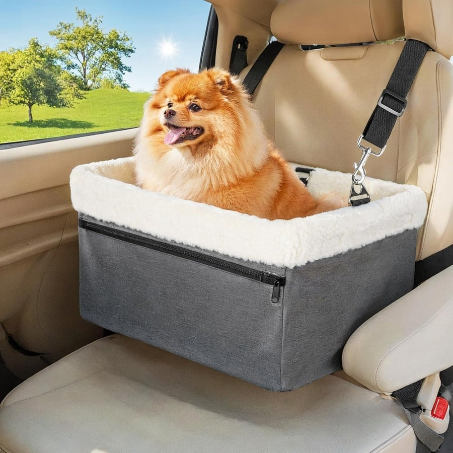 Dog Booster Car Seat Raised Pet Carrier Bed Small Dogs Cats Up To 20lb - Kwikley