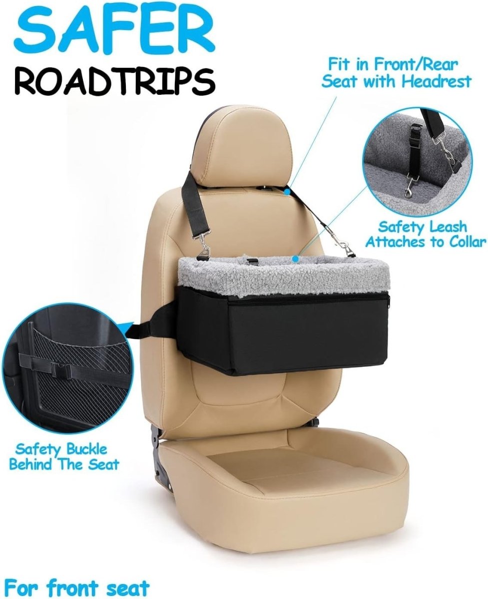 Dog Booster Car Seat Raised Pet Travel Carrier for Small Dogs Cats - Kwikley