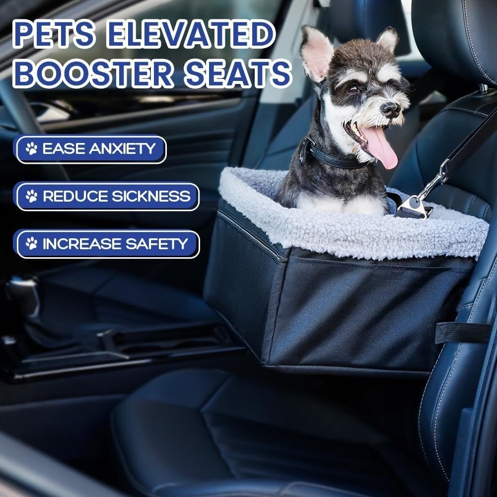 Dog Booster Car Seat Raised Pet Travel Carrier for Small Dogs Cats - Kwikley