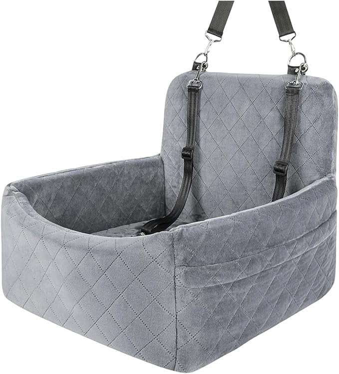 Dog Booster Car Seat Travel Bed Washable Pet Carrier Up To 35lbs Grey - Kwikley