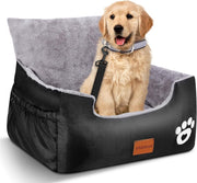 Dog Booster Car Seat Washable Pet Travel Bed Safety Lead Grey 15kg - Kwikley