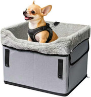 Dog Booster Car Seat with Safety Belt Elevated Travel Bed Up to 25lb - Kwikley