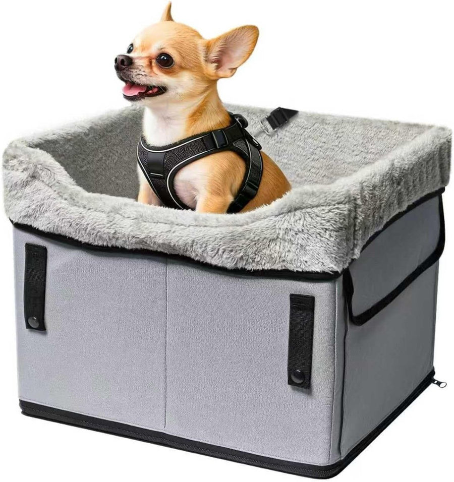Dog Booster Car Seat with Safety Belt Elevated Travel Bed Up to 25lb - Kwikley