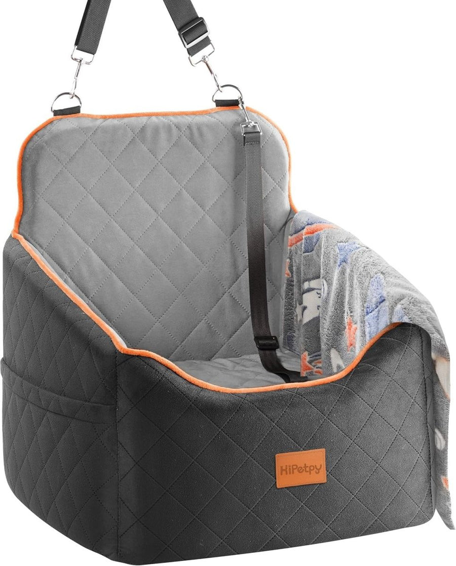 Dog Car Seat Booster Bed Elevated Cushion Safety Leash Pet Travel - Kwikley