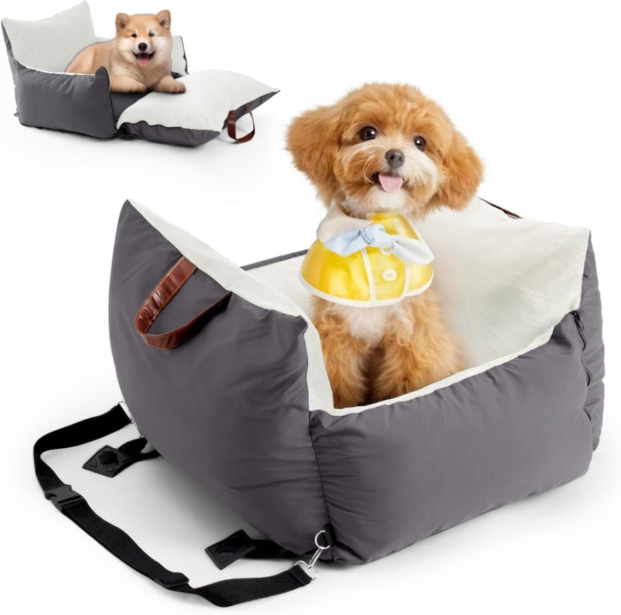 Dog Car Seat Booster Bed Expandable Travel Carrier Washable 60x60cm - Kwikley