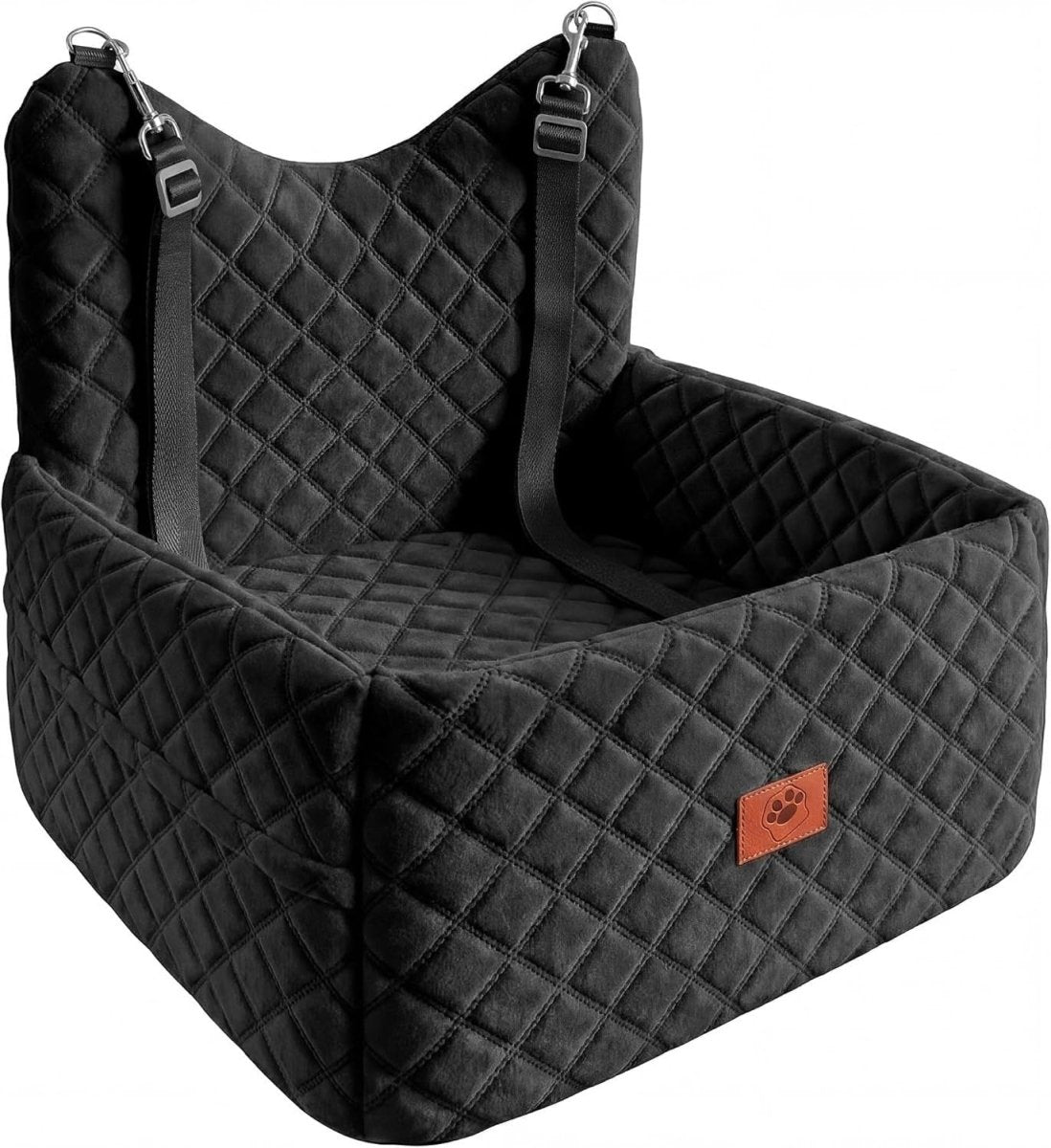 Dog Car Seat Booster Bed Memory Foam Washable Travel Seat 35lb Black - Kwikley