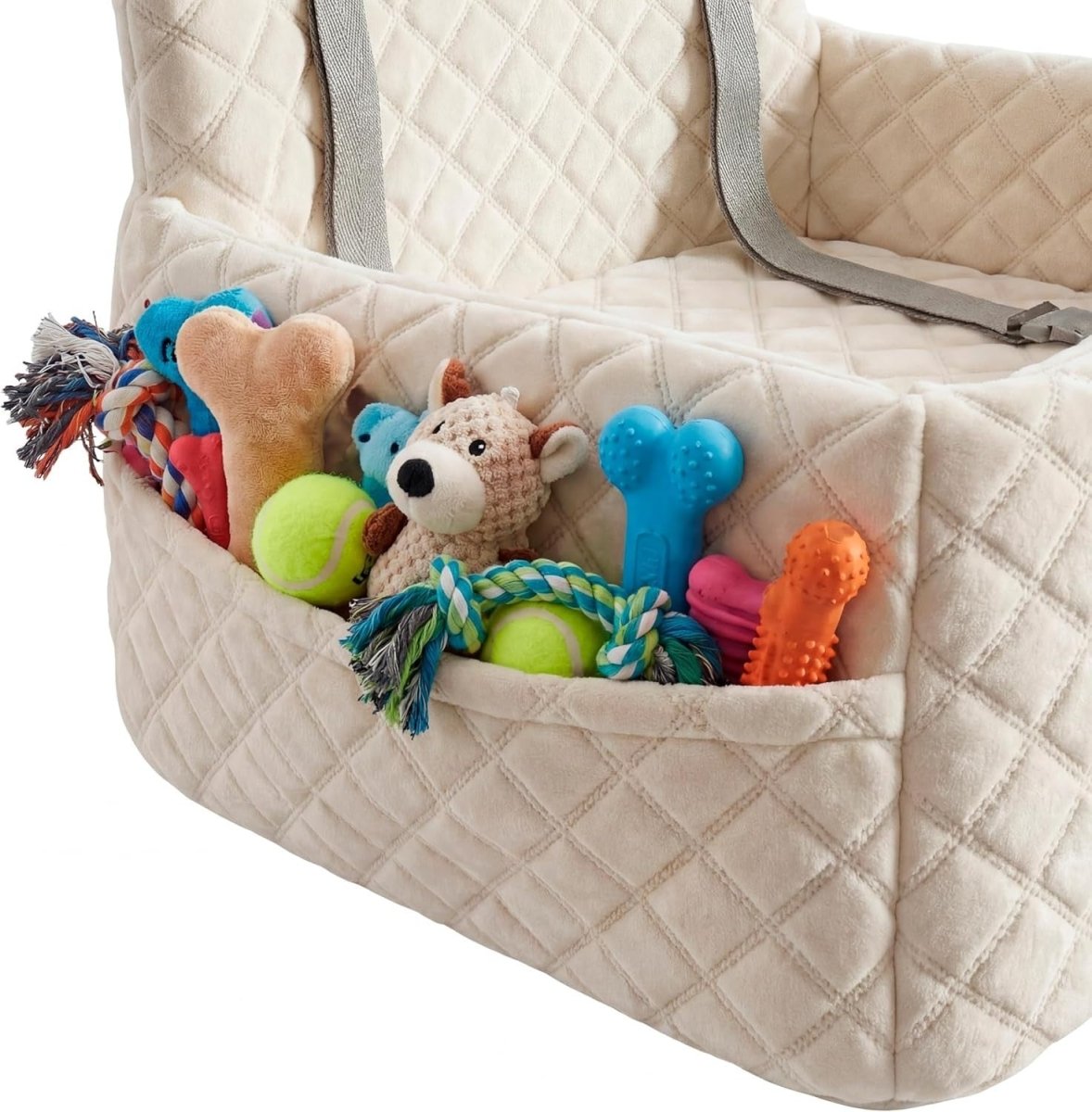 Dog Car Seat Booster Bed Memory Foam Washable Travel Seat 35lb Black - Kwikley