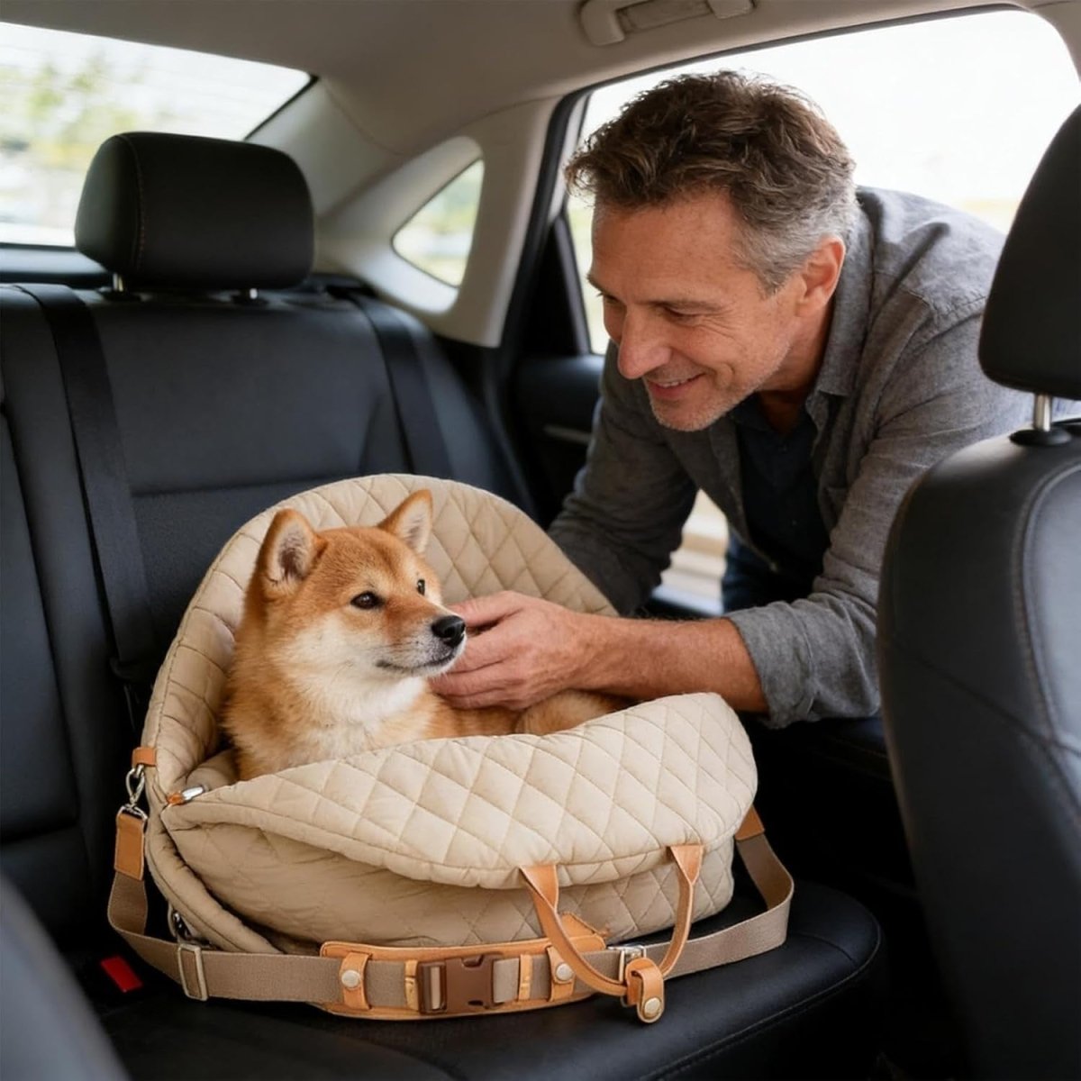 Dog Car Seat Booster Bed Pet Travel Carrier Safety Leash Waterproof - Kwikley