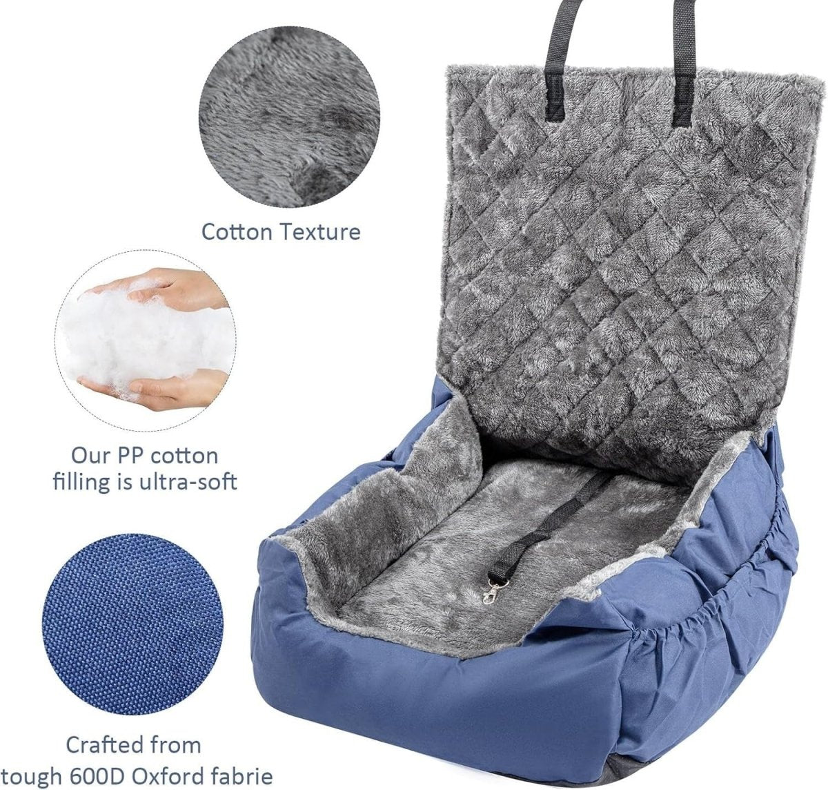 Dog Car Seat Booster Bed Small Medium Dogs Washable Travel Carrier 16kg - Kwikley