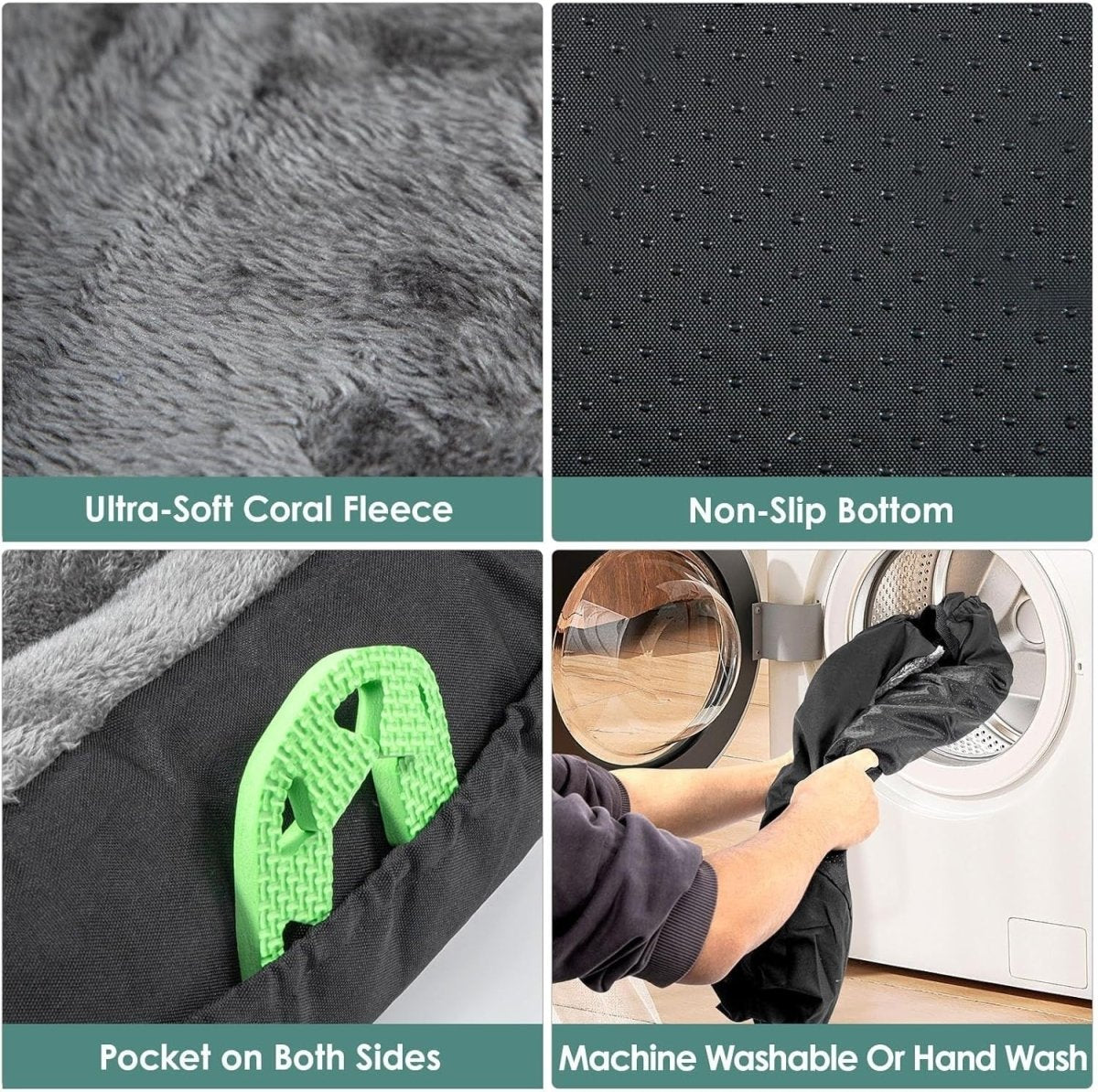 Dog Car Seat Booster Bed Travel Carrier Washable Safety Leash Black - Kwikley