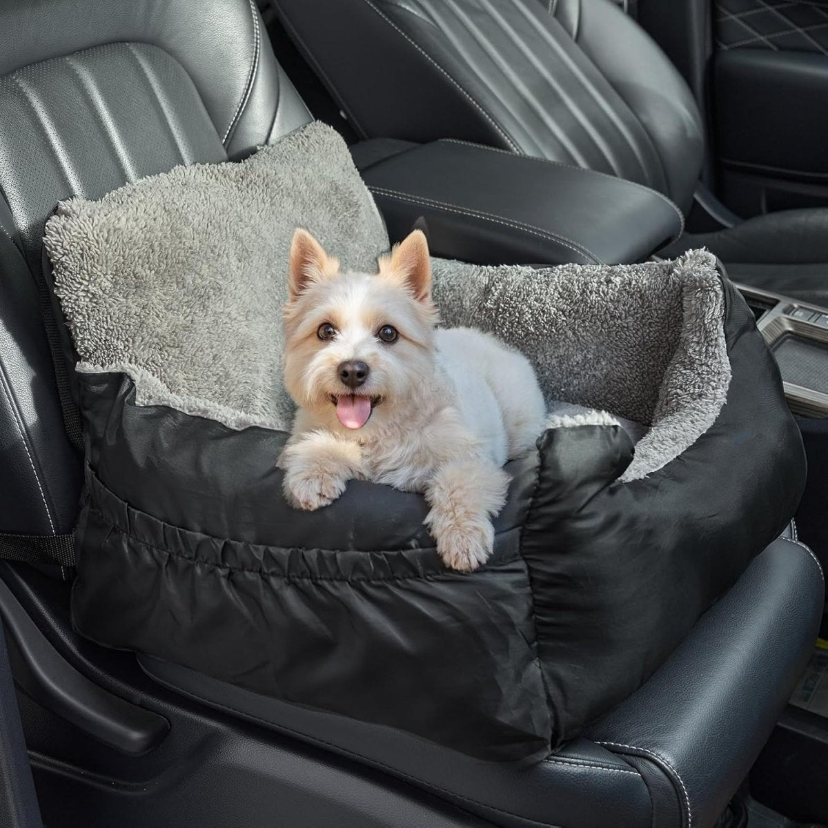 Dog Car Seat Booster Bed Waterproof Travel Carrier Washable Black - Kwikley