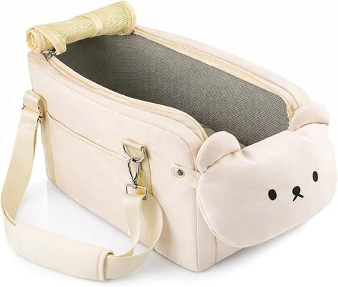Dog Car Seat Booster Carrier Travel Kennel Basket Seat Belt Harness Bag