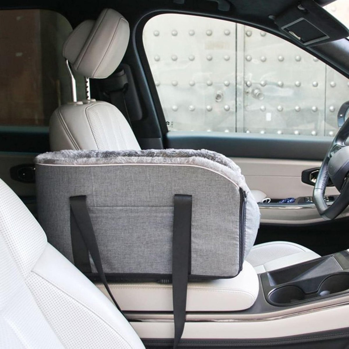 Dog Car Seat Booster Center Console Carrier Bed Washable Travel Bag Grey - Kwikley