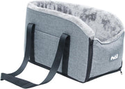 Dog Car Seat Booster Center Console Carrier Bed Washable Travel Bag Grey - Kwikley