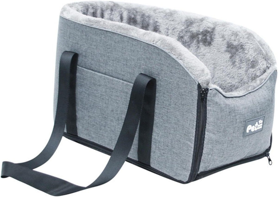 Dog Car Seat Booster Center Console Carrier Bed Washable Travel Bag Grey - Kwikley