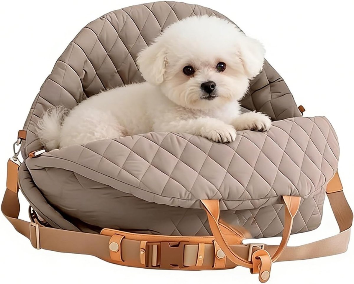 Dog Car Seat Booster Travel Carrier Waterproof Pet Bed w Handle - Kwikley