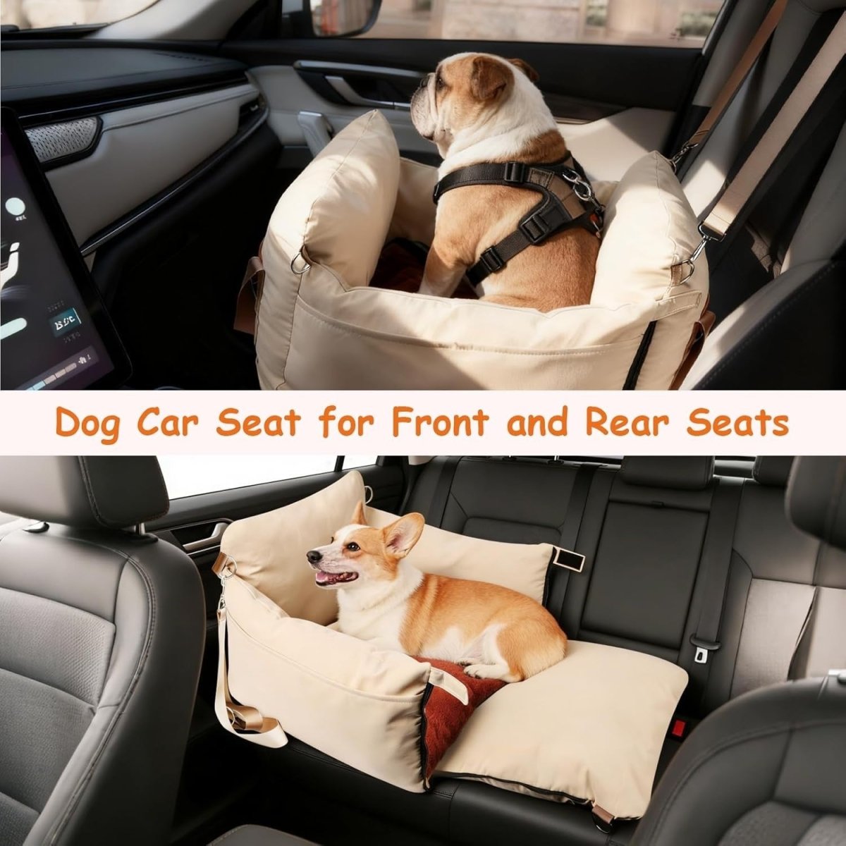 Dog Car Seat Booster Waterproof Pet Travel Bed Safety Leash 25lb - Kwikley