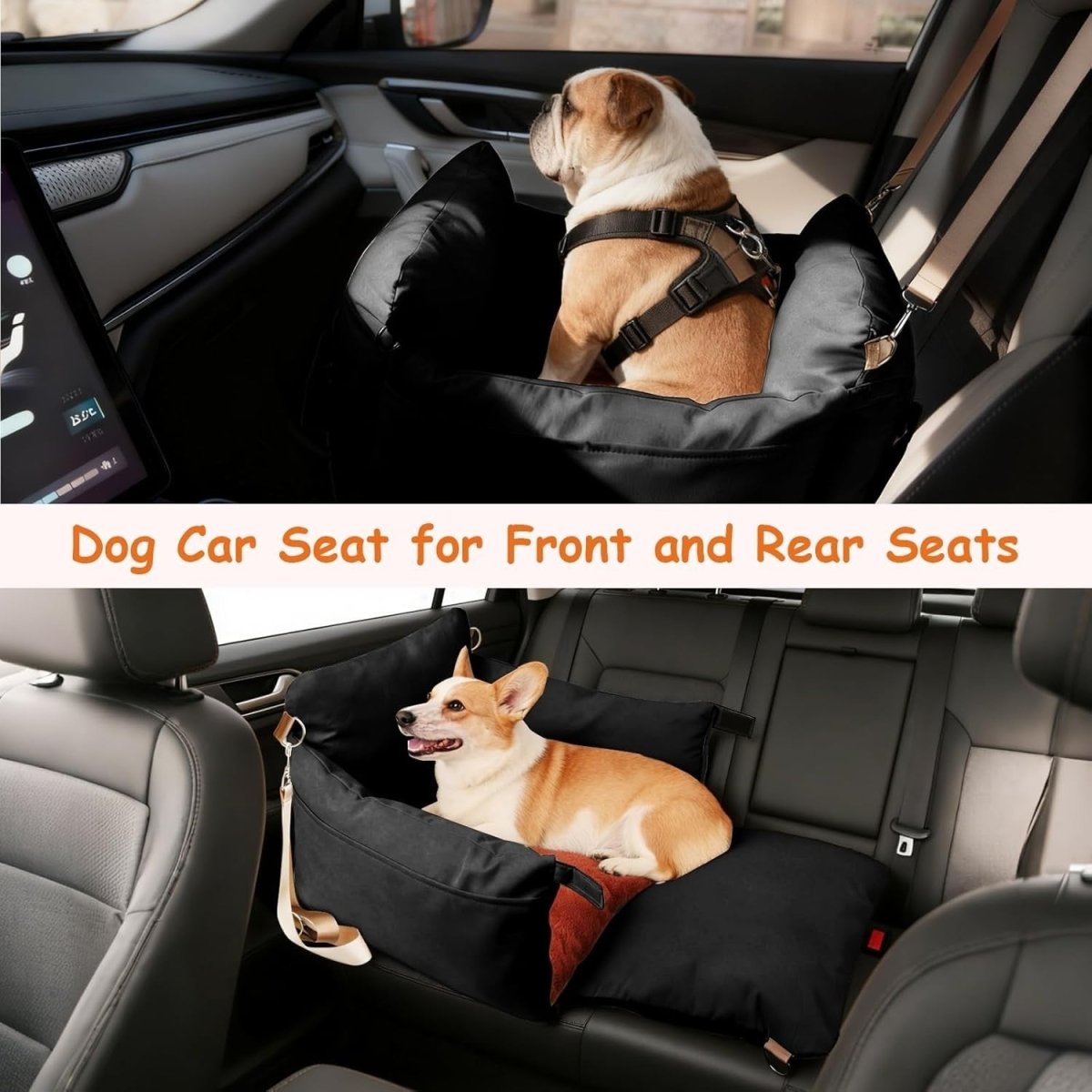 Dog Car Seat Booster Waterproof Pet Travel Bed Safety Leash 25lbs - Kwikley