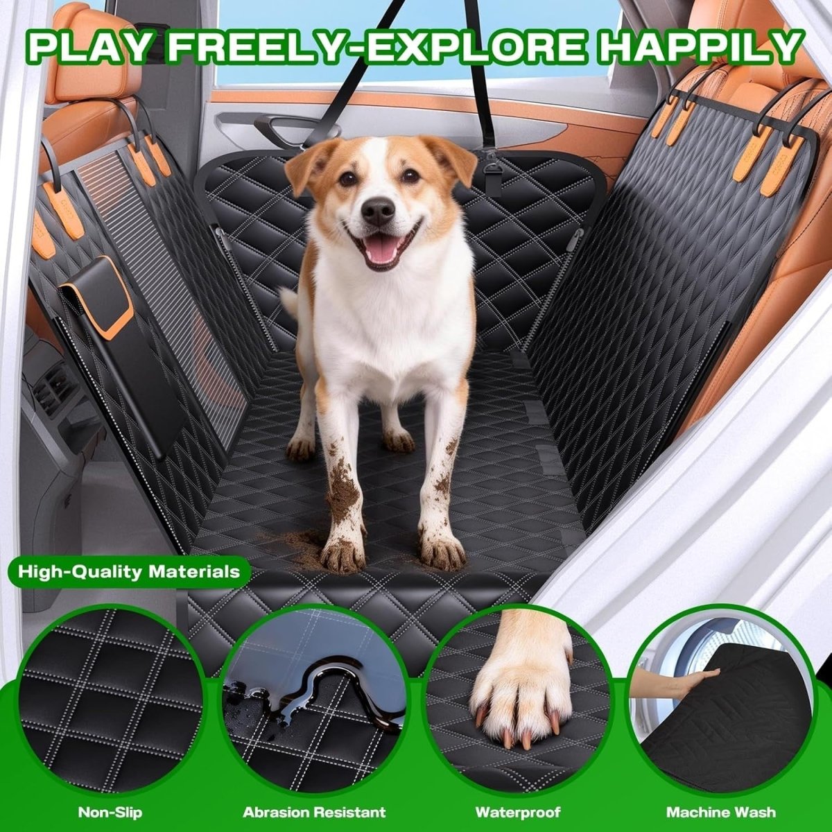 Dog Car Seat Cover Hammock Waterproof Mesh Window Rear Protector 147cm - Kwikley
