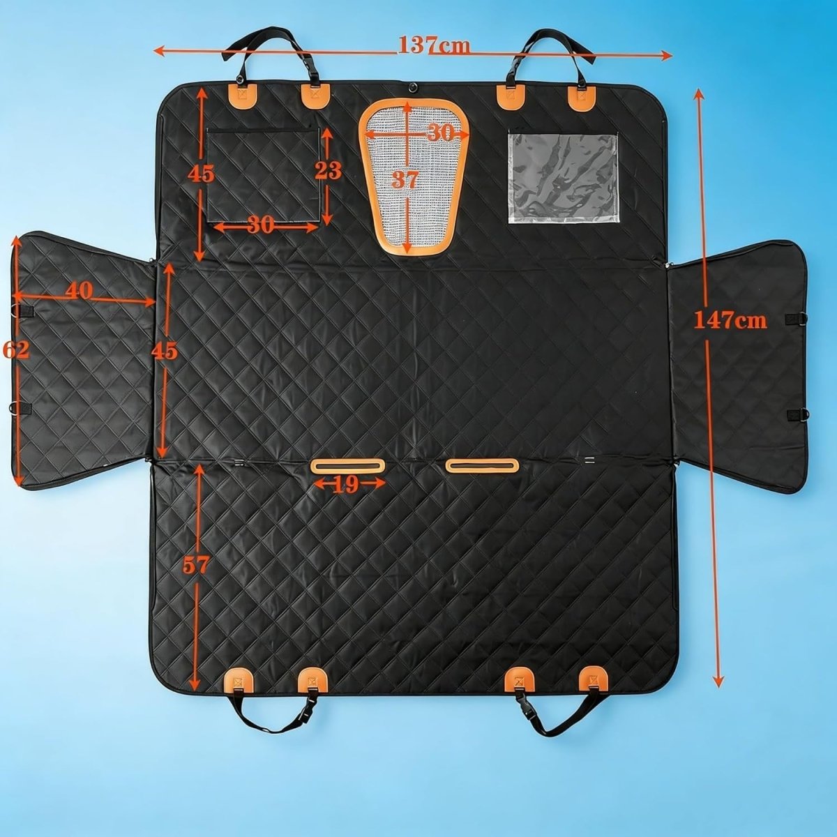 Dog Car Seat Cover Hammock Waterproof Rear Protector 137x147cm Black - Kwikley