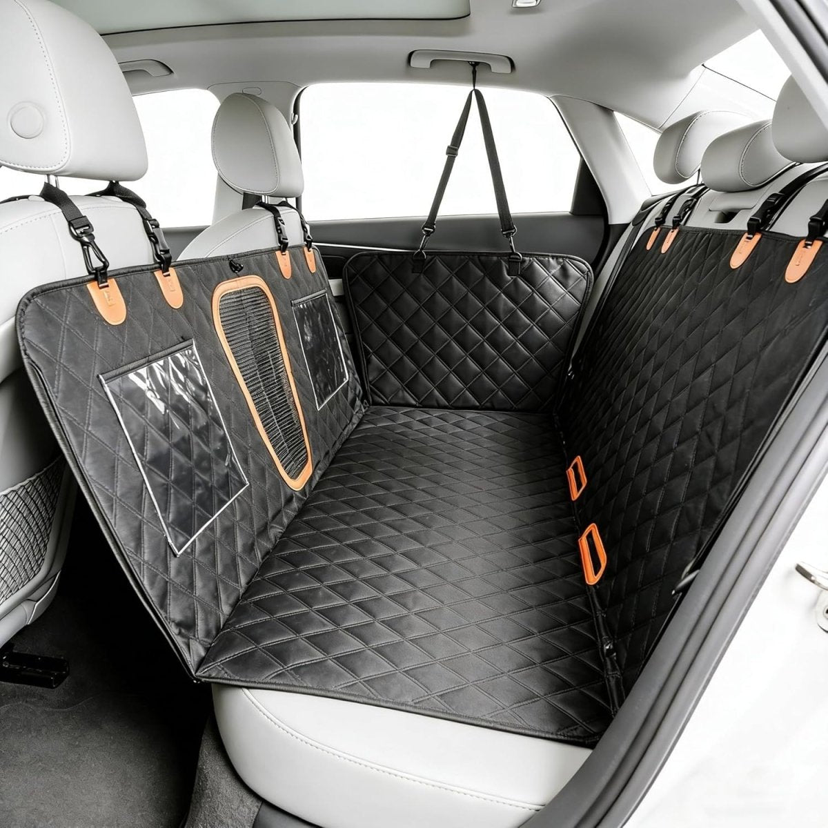 Dog Car Seat Cover Hammock Waterproof Rear Protector 137x147cm Black - Kwikley