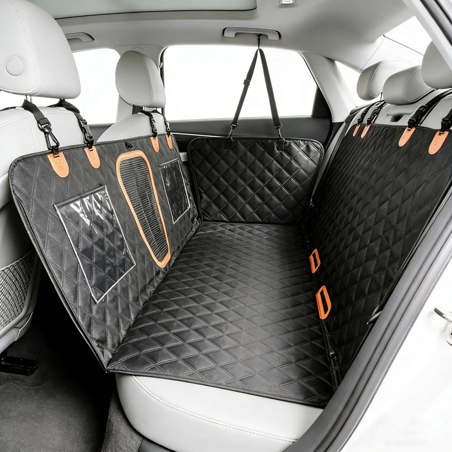 Dog Car Seat Cover Hammock Waterproof Rear Protector 137x147cm Black - Kwikley