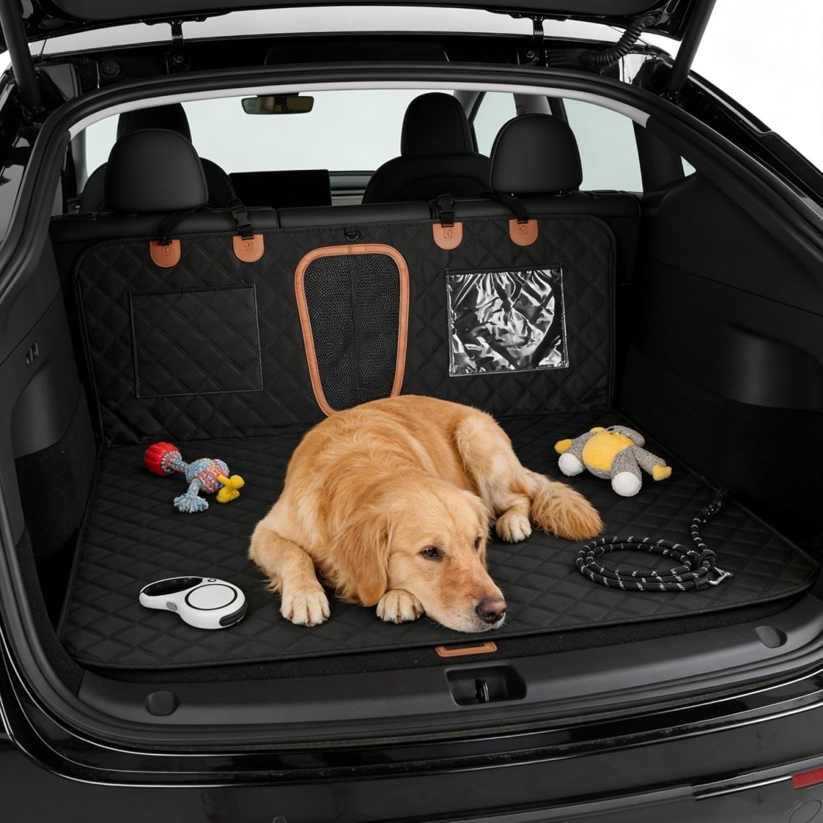 Dog Car Seat Cover Hammock Waterproof Rear Protector 137x147cm Black - Kwikley