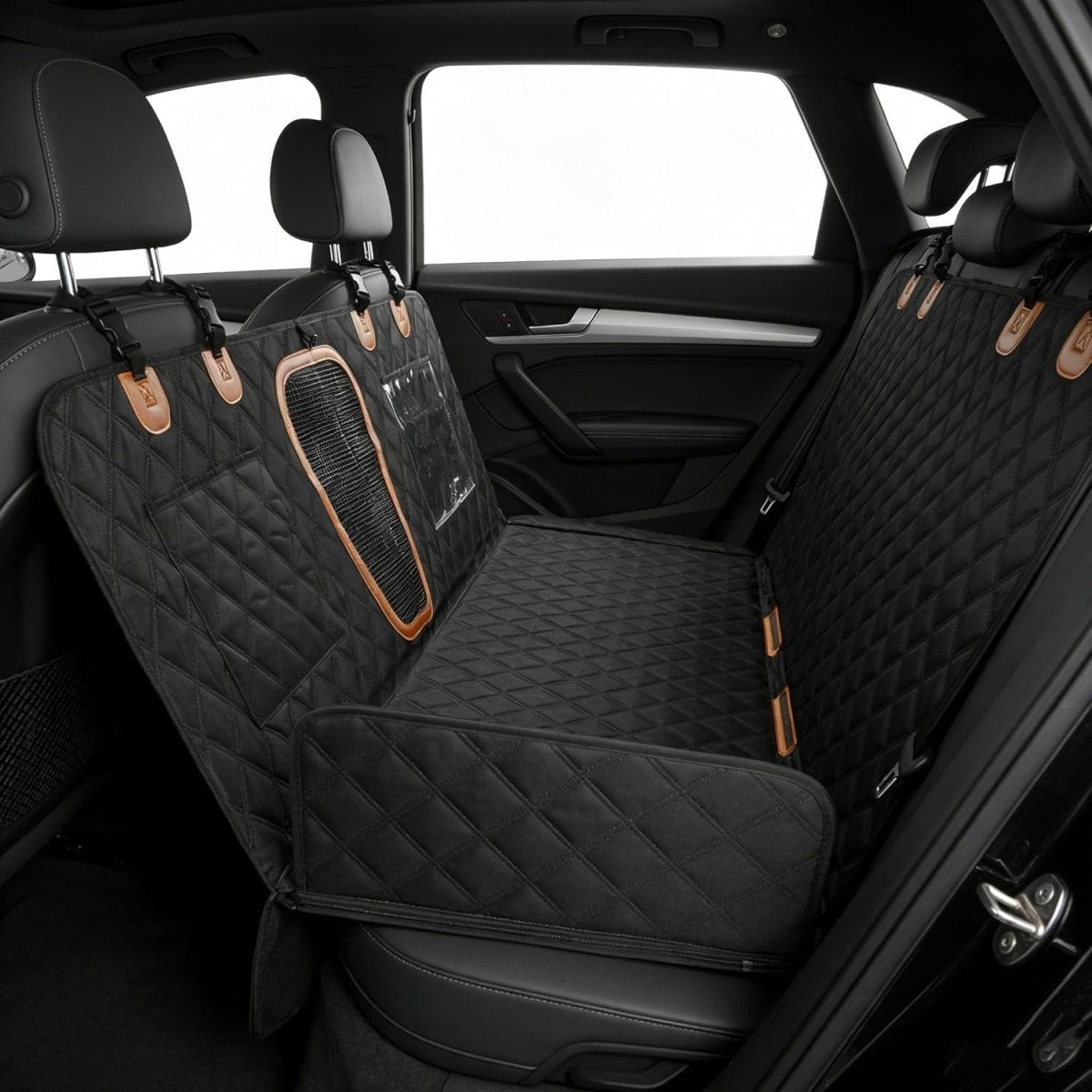 Dog Car Seat Cover Hammock Waterproof Rear Protector Mesh Window 147cm - Kwikley