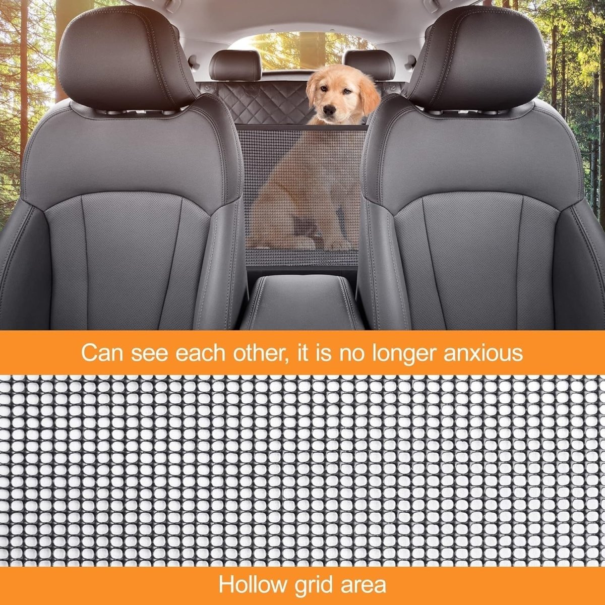 Dog Car Seat Cover Hammock Waterproof Rear Seat Protector Mesh Window - Kwikley