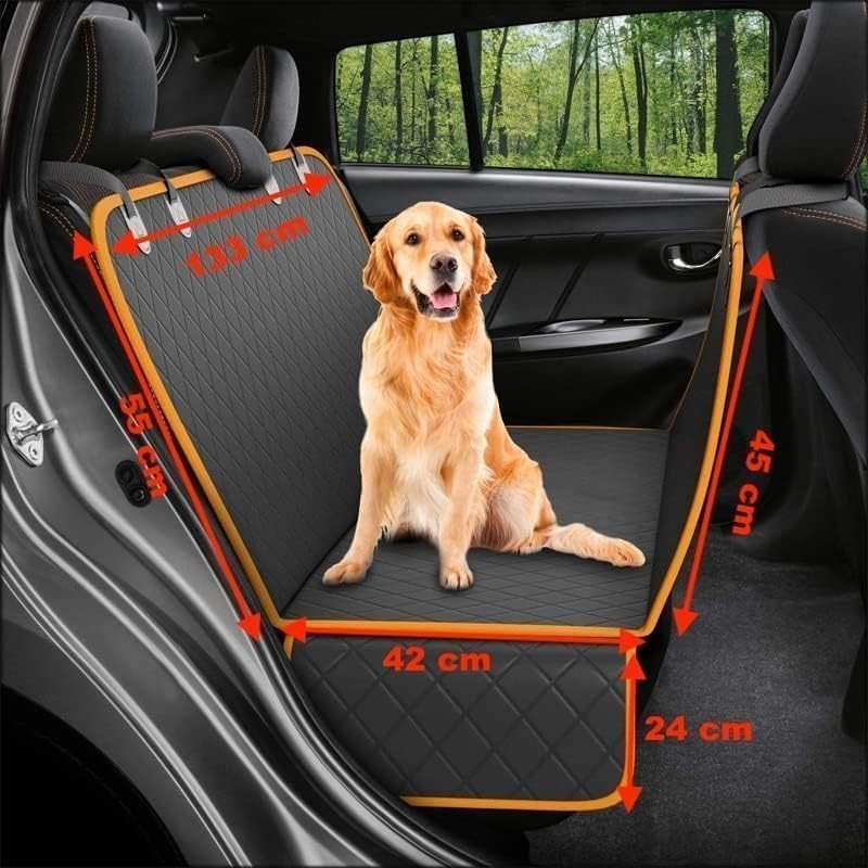Dog Car Seat Cover Hammock Waterproof Rear Seat Protector Non Slip Strap - Kwikley