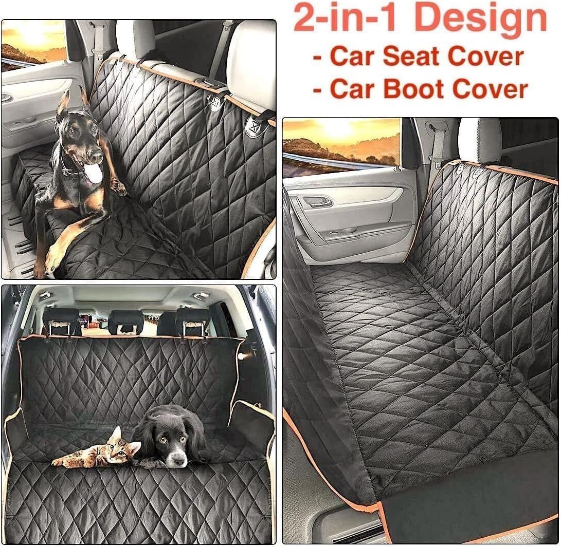 Dog Car Seat Cover Hammock Waterproof Rear Seat Protector Non Slip Strap - Kwikley