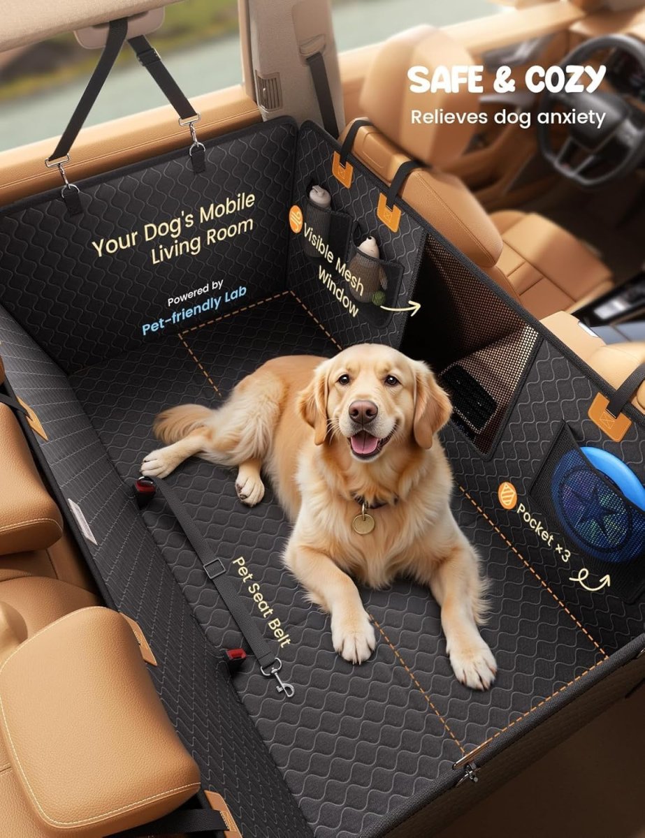 Dog Car Seat Cover Hard Bottom Hammock Waterproof SUV Truck Protector - Kwikley