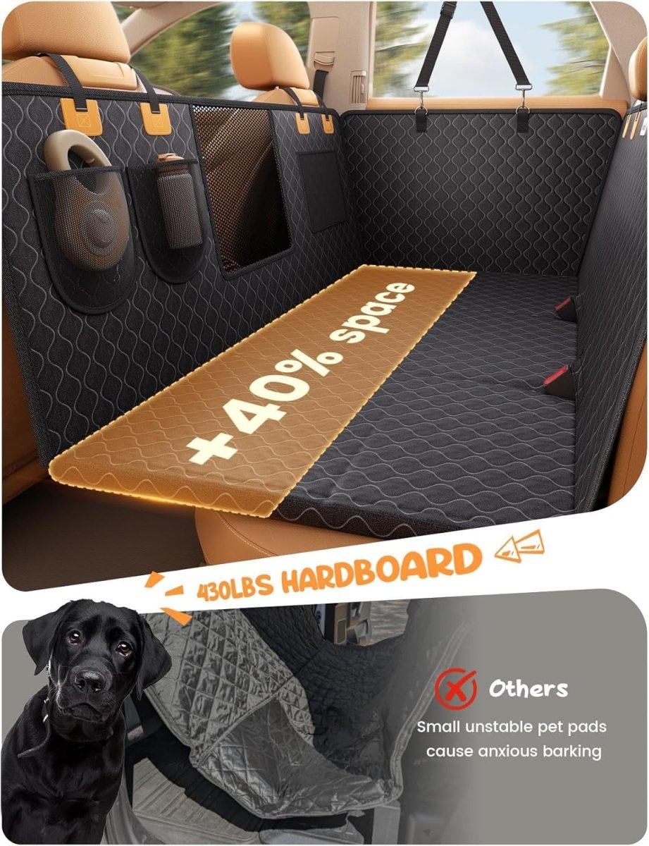 Dog Car Seat Cover Hard Bottom Hammock Waterproof SUV Truck Protector - Kwikley