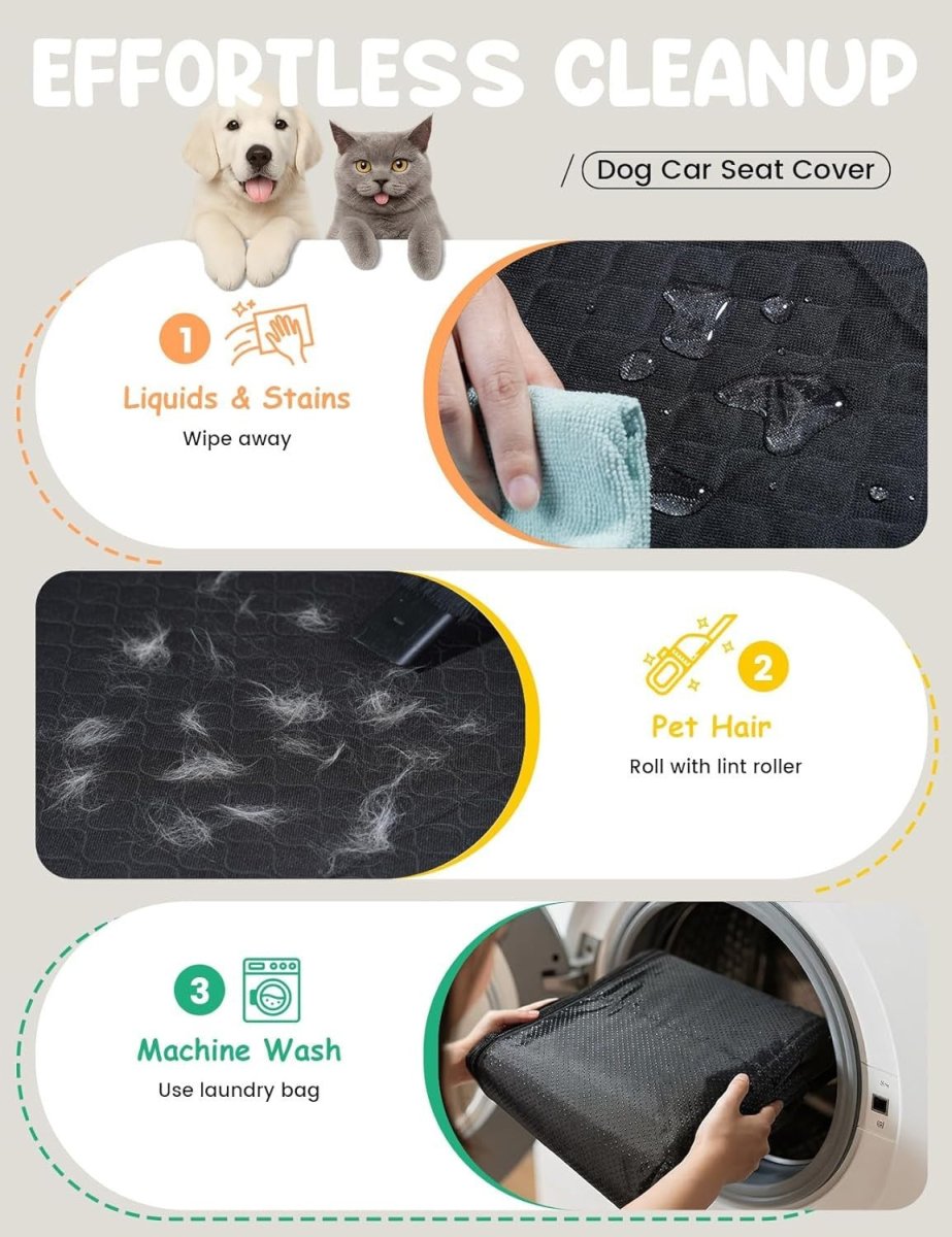 Dog Car Seat Cover Hard Bottom Hammock Waterproof SUV Truck Protector - Kwikley